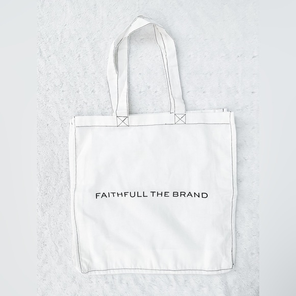 Faithfull the Brand Handbags - NWOT- FAITHFUL THE BRAND Spell Out Linen Tote Bag || SMALL FLAW